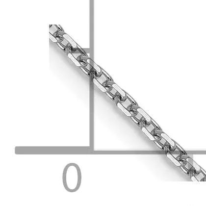 14K White Gold 1.25 mm D.C Rolo Chain