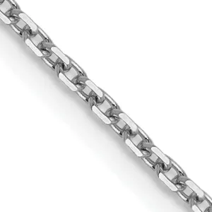 14K White Gold 1.25 mm D.C Rolo Chain
