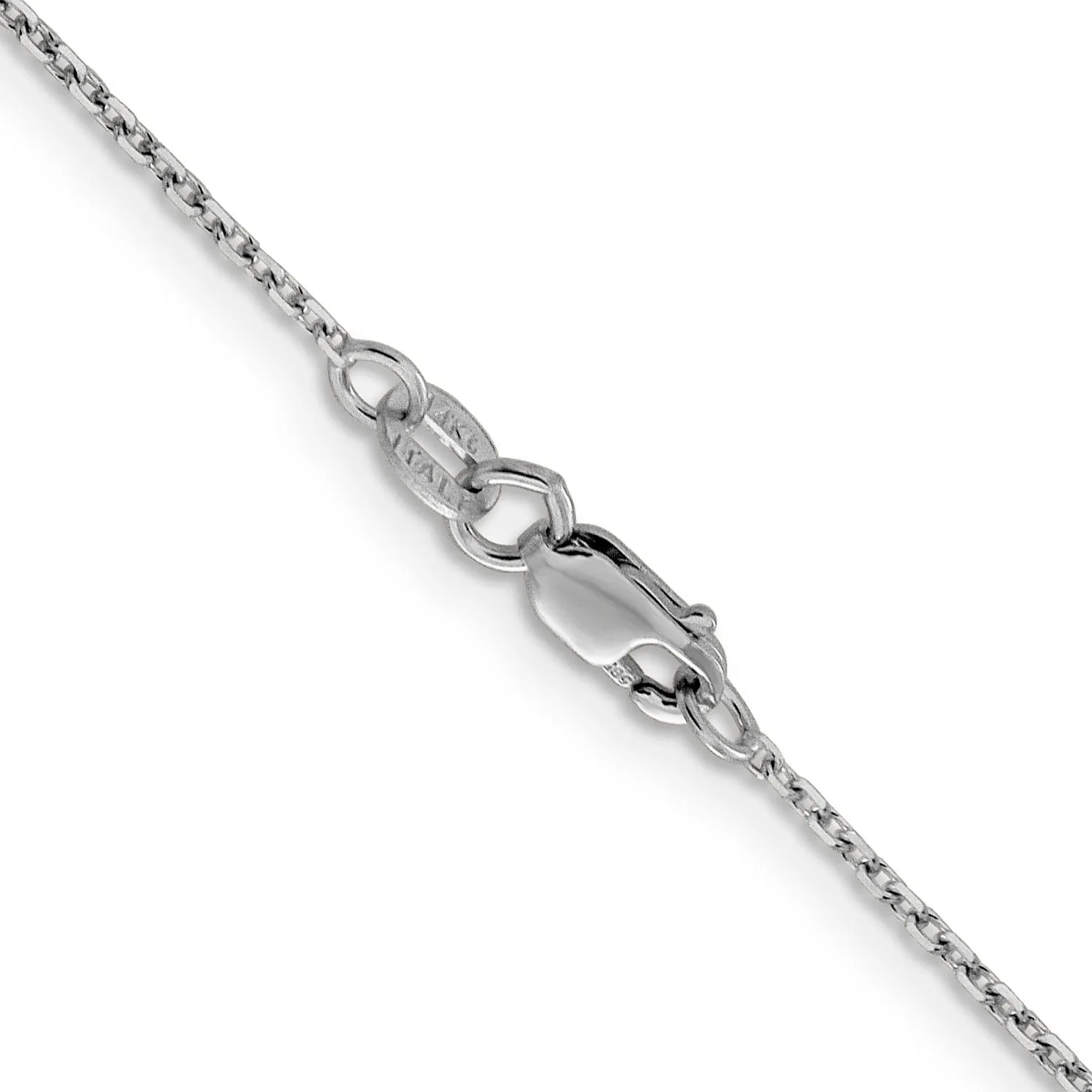 14K White Gold 1.25 mm D.C Rolo Chain