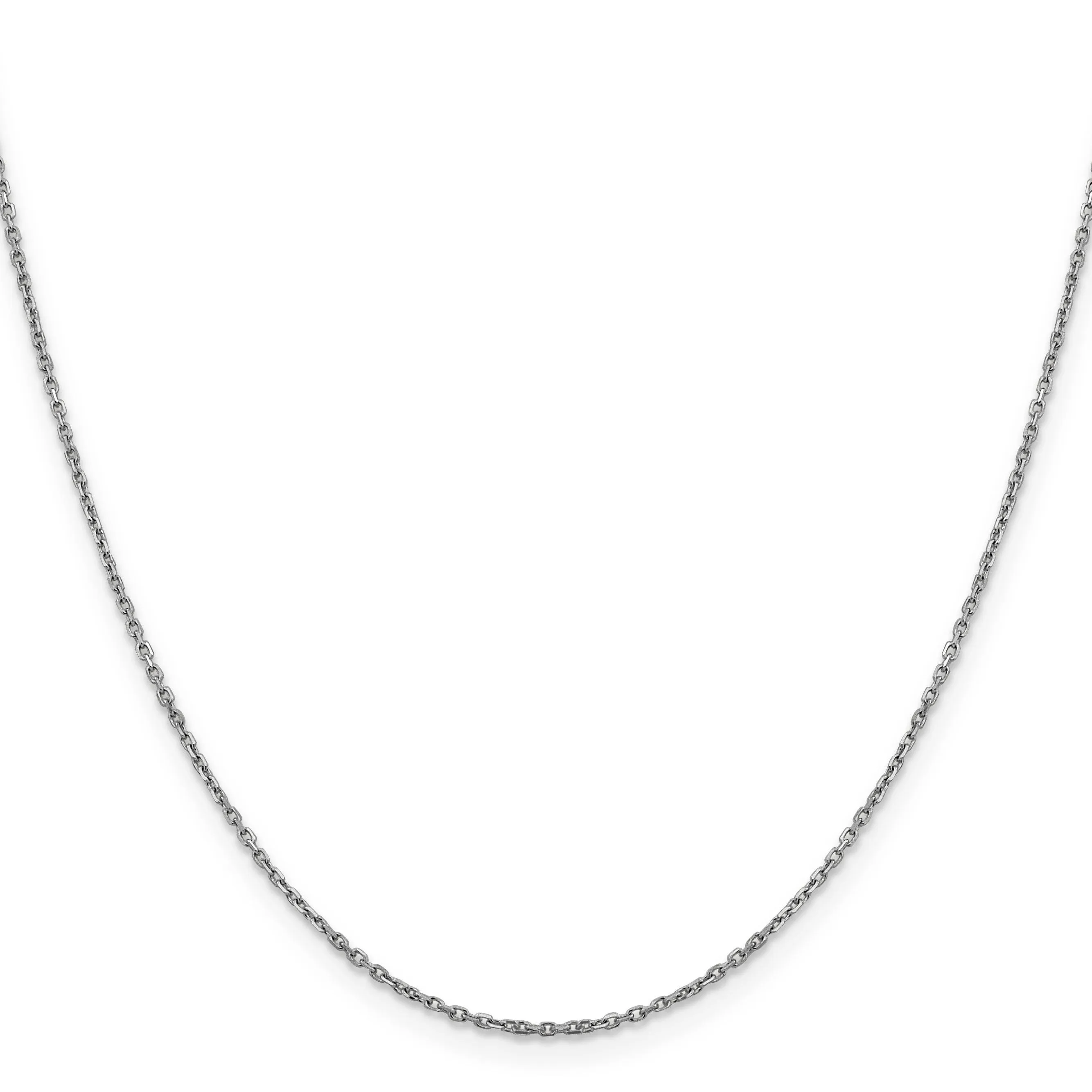 14K White Gold 1.25 mm D.C Rolo Chain