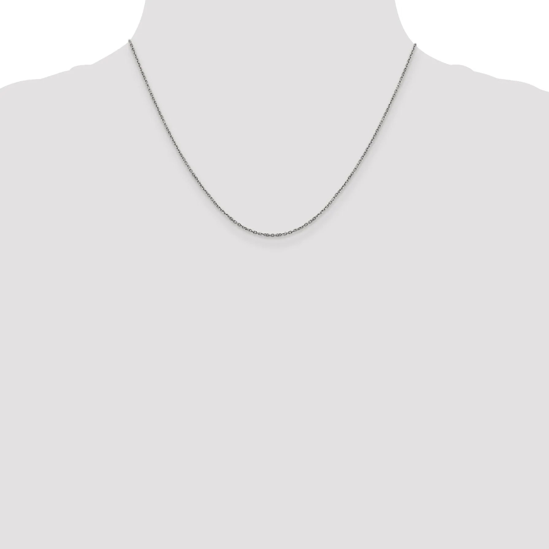 14K White Gold 1.25 mm D.C Rolo Chain