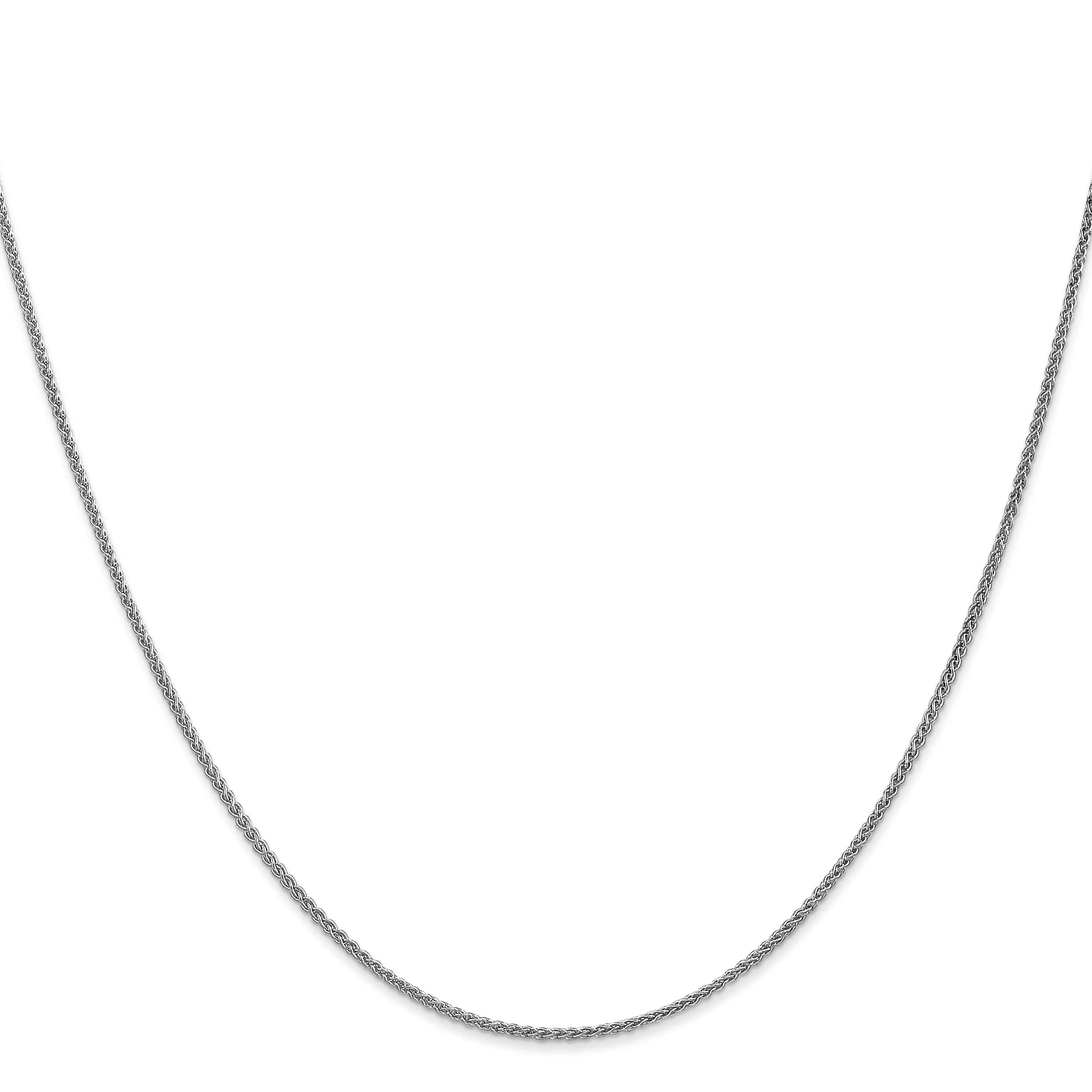 14K White Gold 1.2mm Spiga Wheat Chain