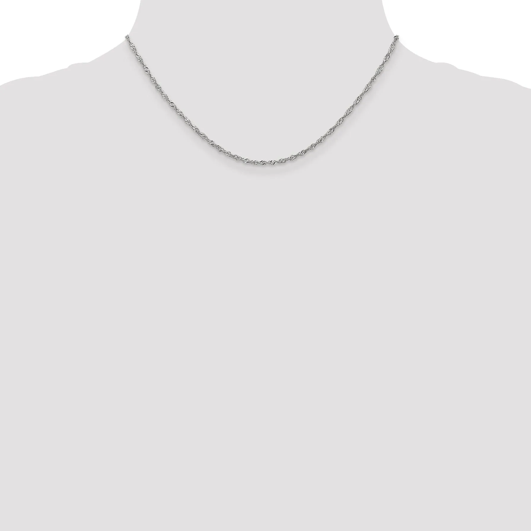 14K White Gold 1.6 mm Singapore Chain