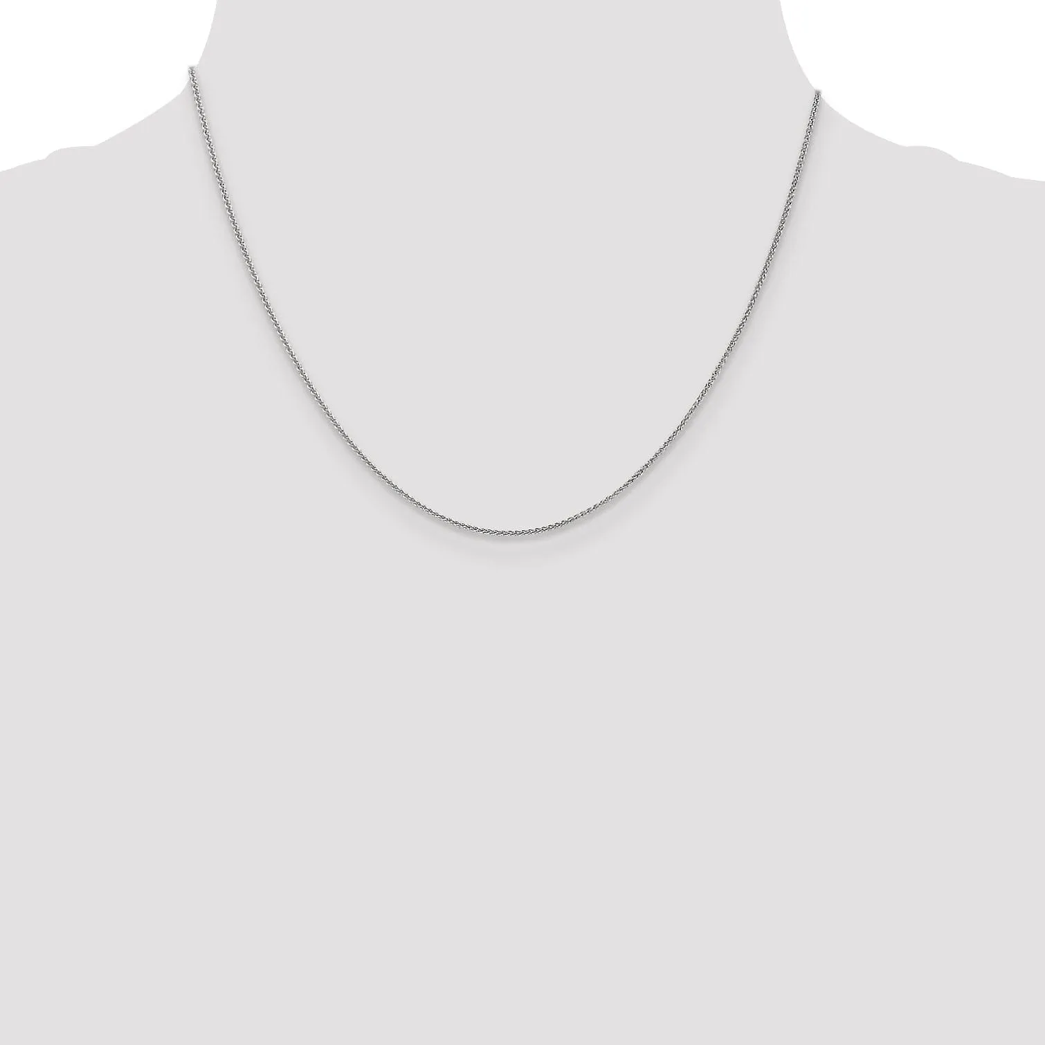 14K White Gold 1mm Spiga Wheat Chain