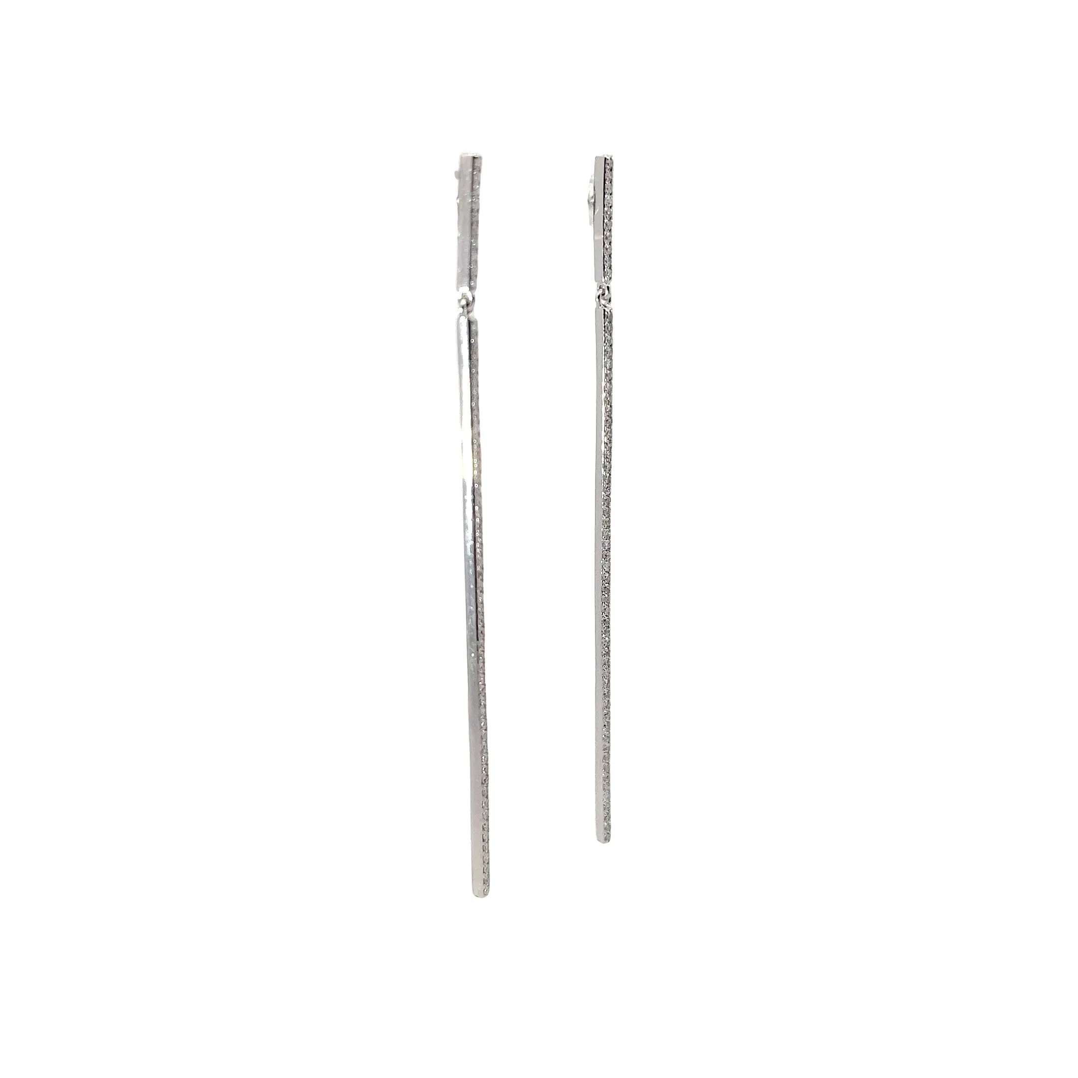 14k WHITE GOLD .50CT H VS2 DANGLE BAR 2" LONG