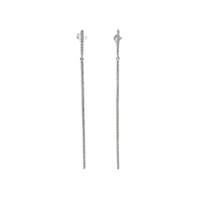 14k WHITE GOLD .50CT H VS2 DANGLE BAR 2" LONG