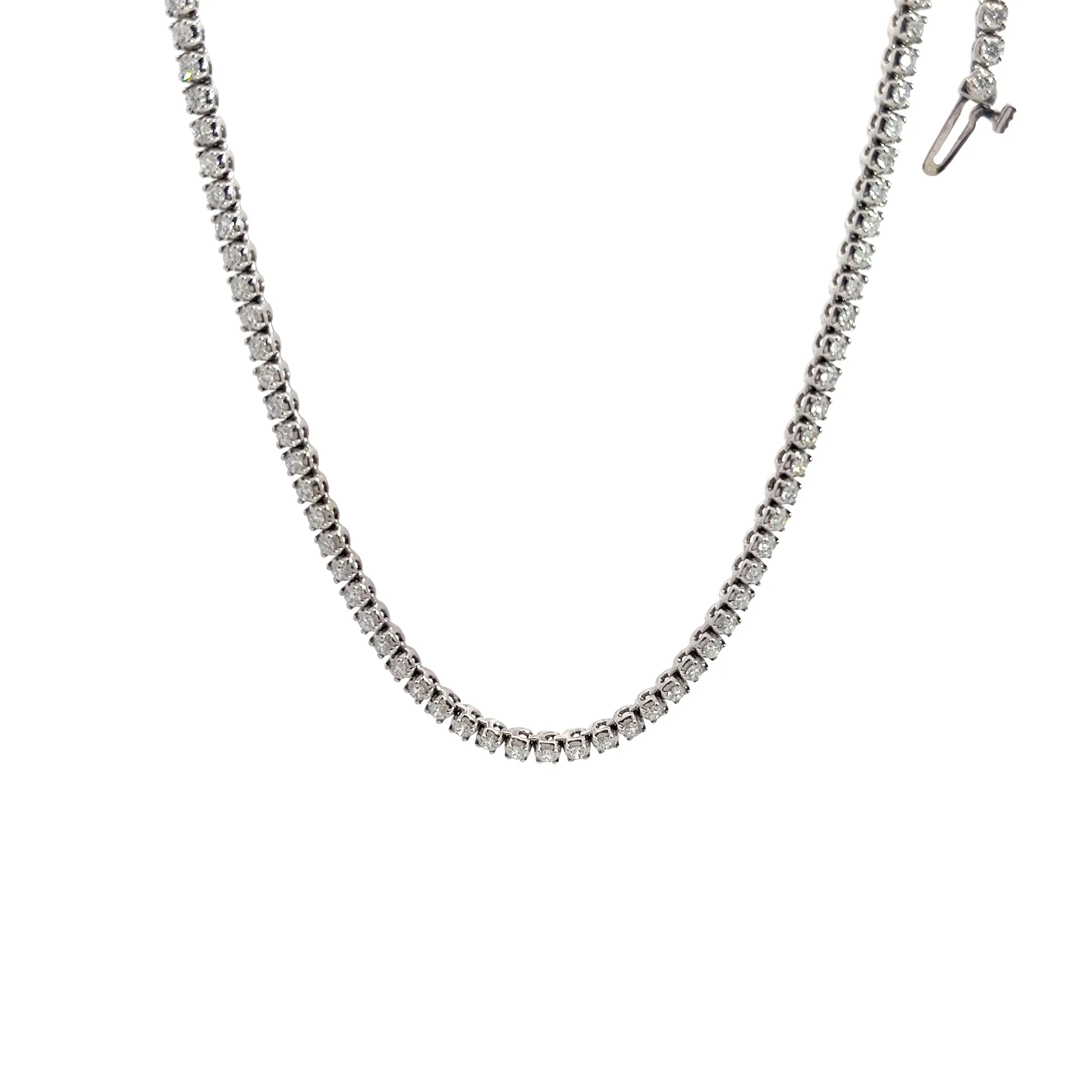 14K WHITE GOLD 6.5CT G SI1 DIAMOND TENNIS NECKLACE