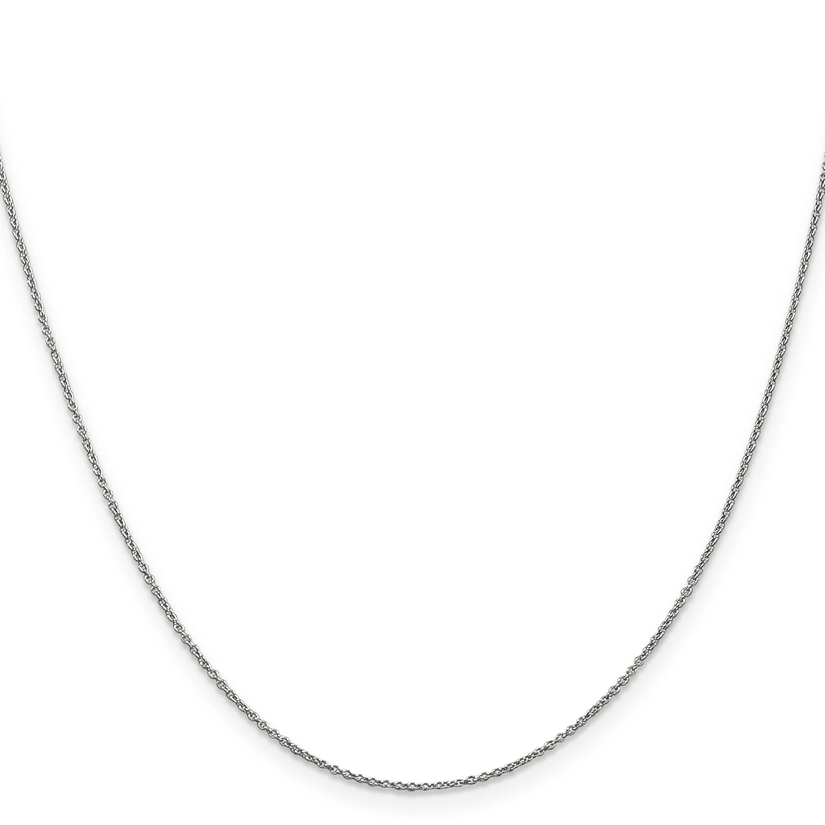 14K White Gold .9 mm Round Cable Chain