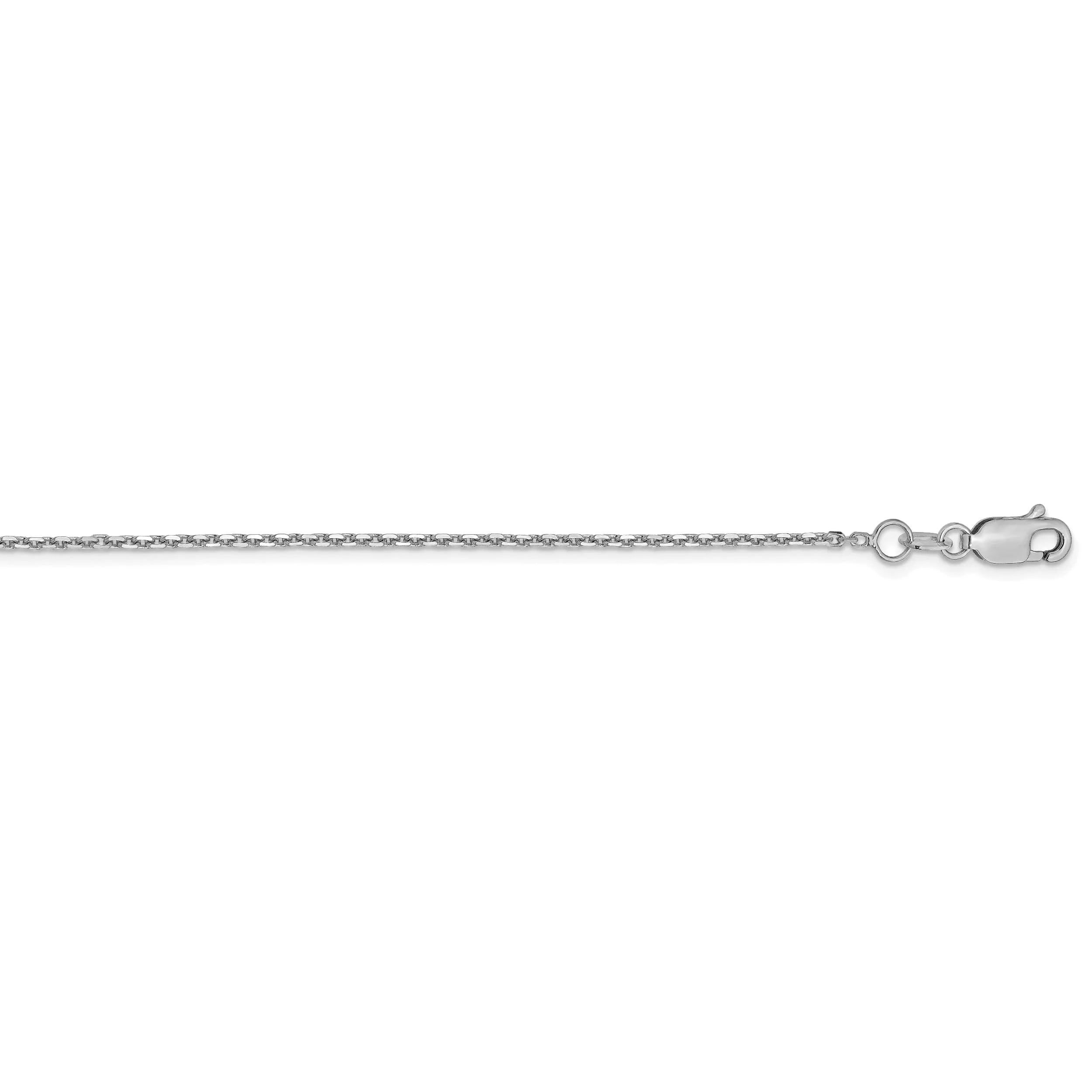 14K White Gold Diamond Cut Cable Chain