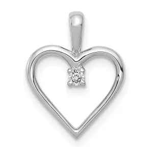 14k White Gold l1 Clarity G-I Color .03ct. Diamond Heart Pendant