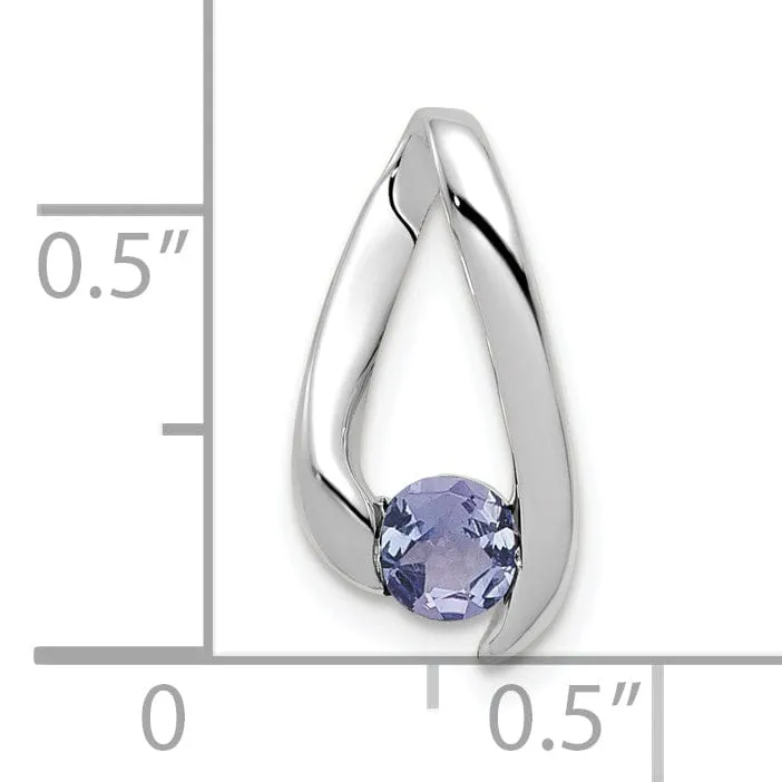 14k White Gold Polished Tanzanite Pendant