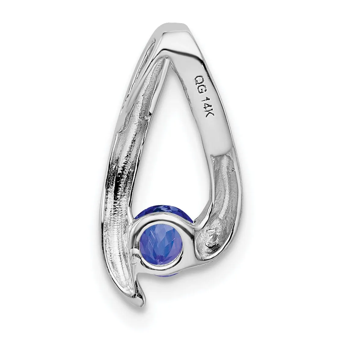 14k White Gold Polished Tanzanite Pendant