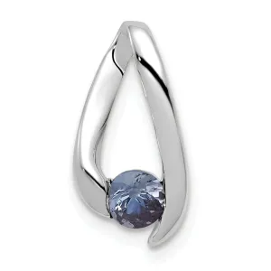 14k White Gold Polished Tanzanite Pendant