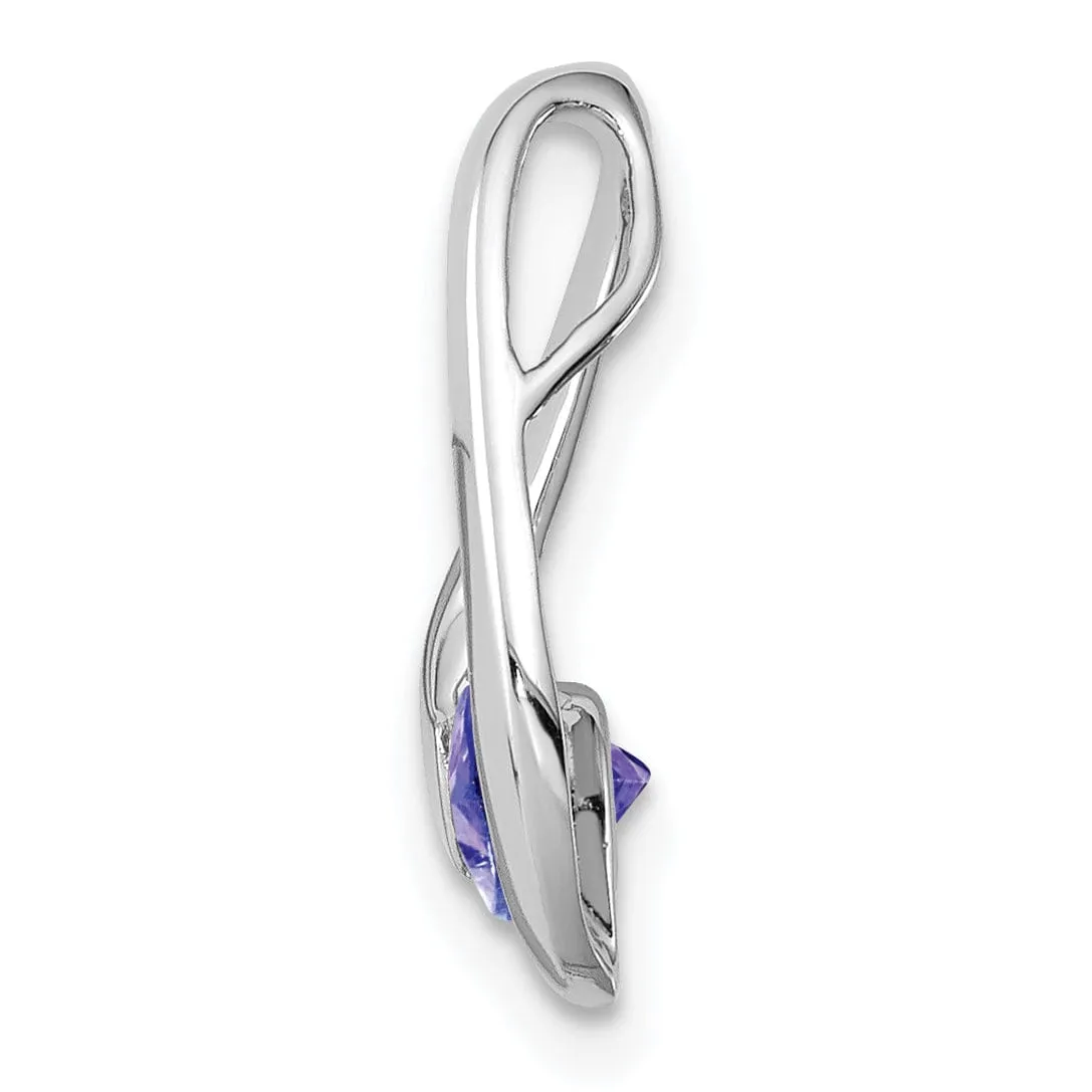 14k White Gold Polished Tanzanite Pendant