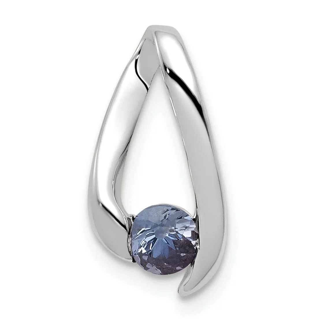 14k White Gold Polished Tanzanite Pendant