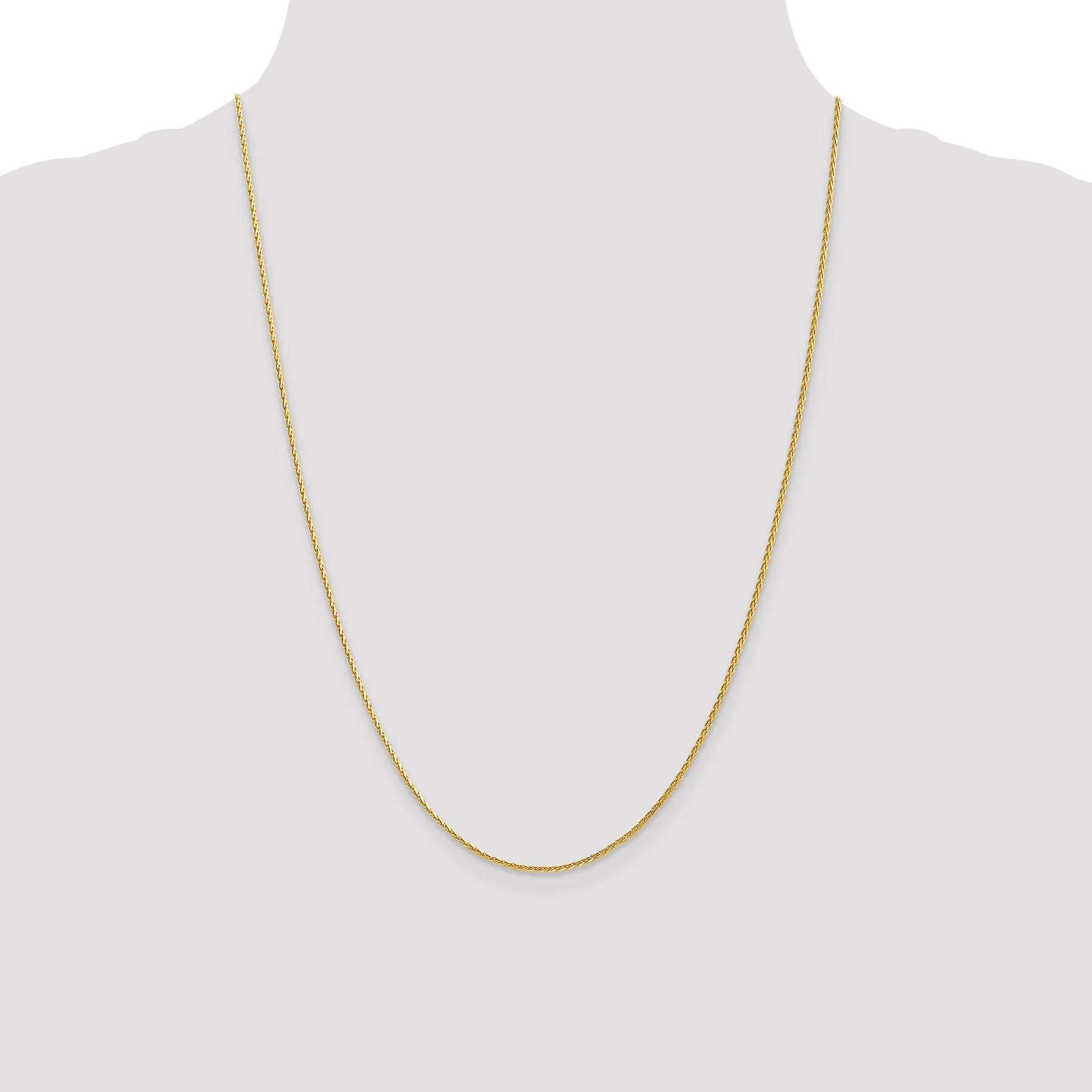 14k Yellow Gold 1.3mm D.C Spiga Wheat Chain