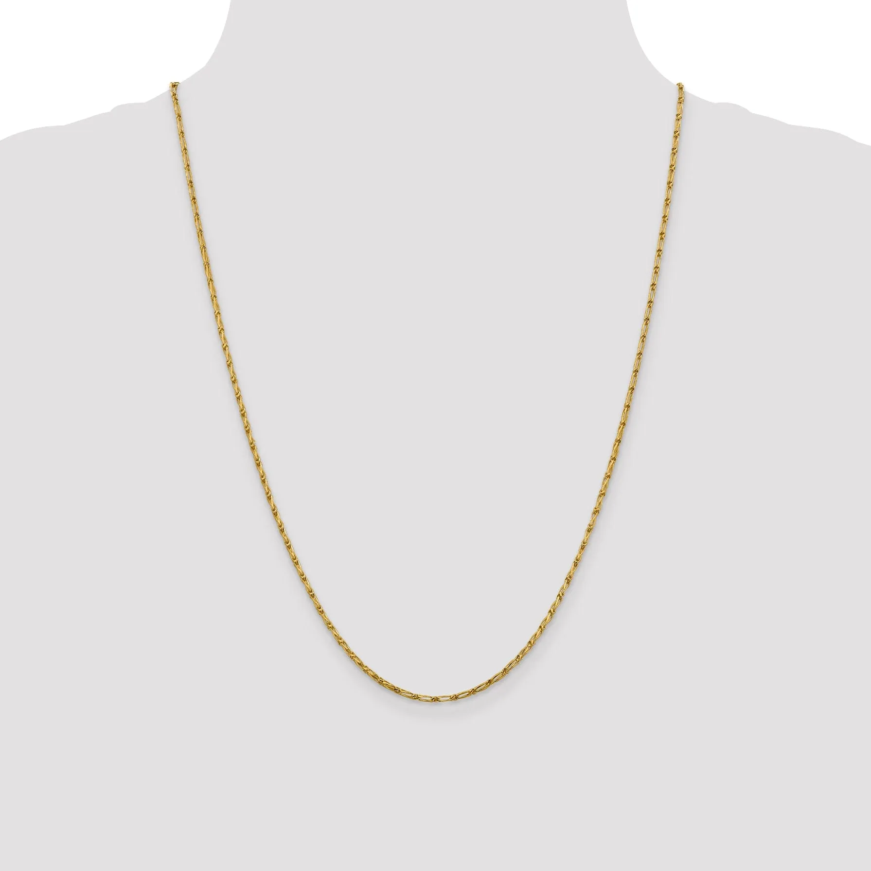 14k Yellow Gold 1.6 m DC Open Link Franco Chain