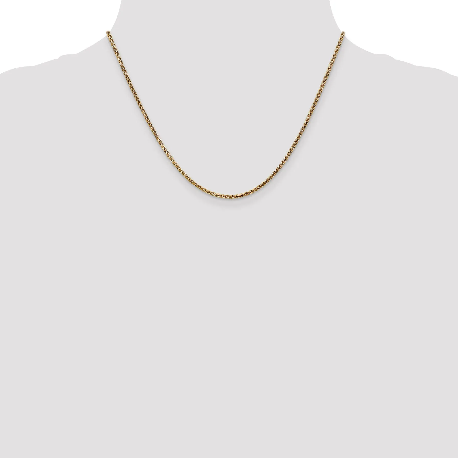 14k Yellow Gold 1.8mm Solid D.C Spiga Cha