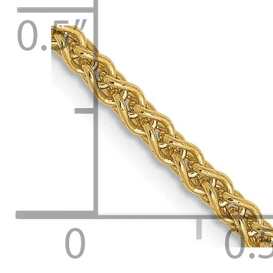 14k Yellow Gold 2.1mm Spiga Wheat Chain
