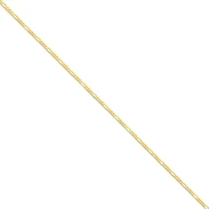 14k Yellow Gold 2.25-mm Flat Solid Figaro Chain