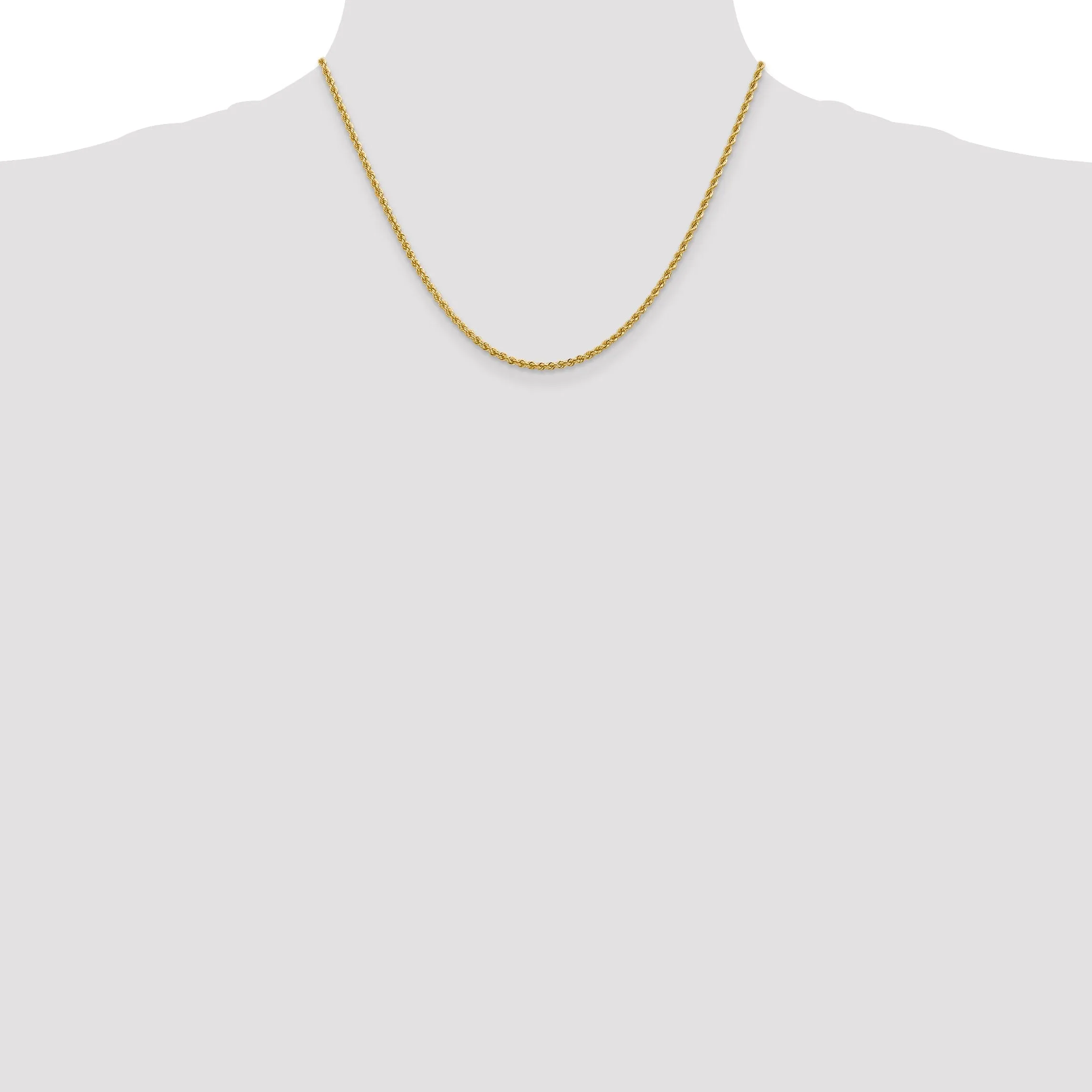14k Yellow Gold 2.25mm Regular Rope Chain