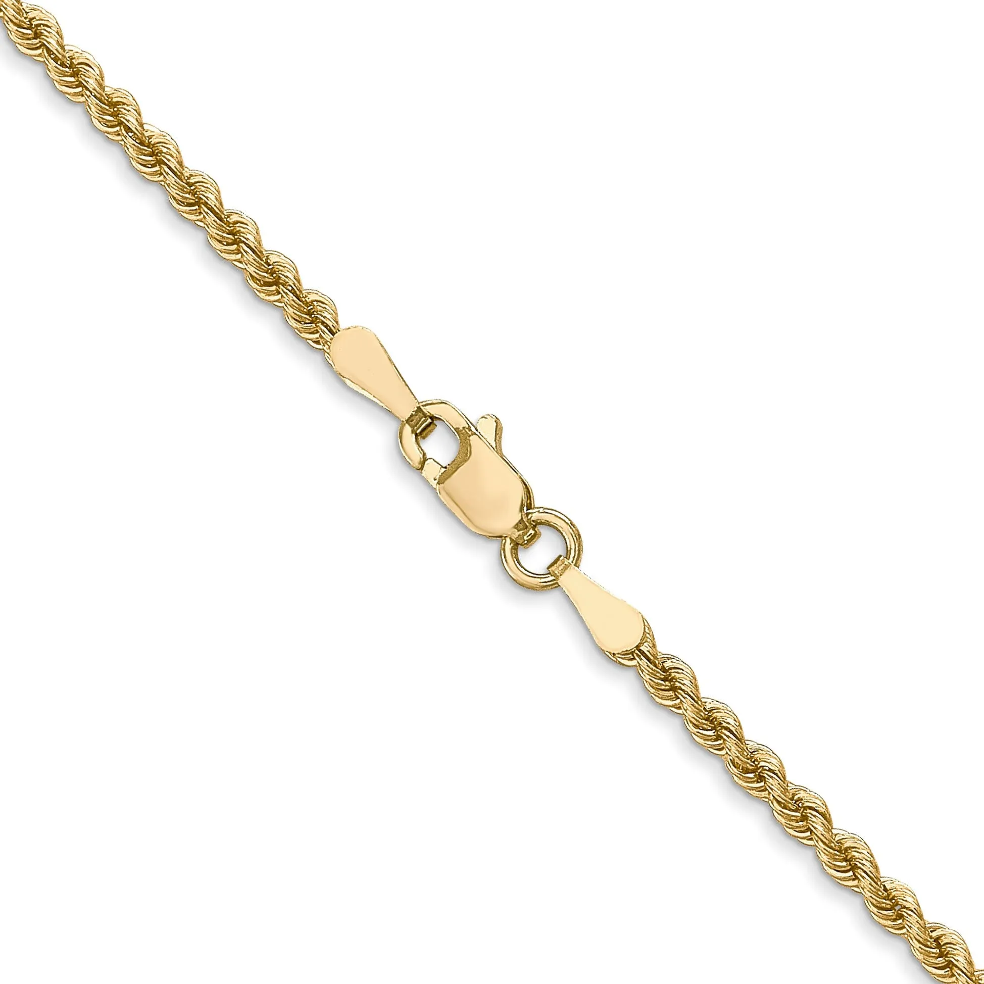 14k Yellow Gold 2.25mm Regular Rope Chain