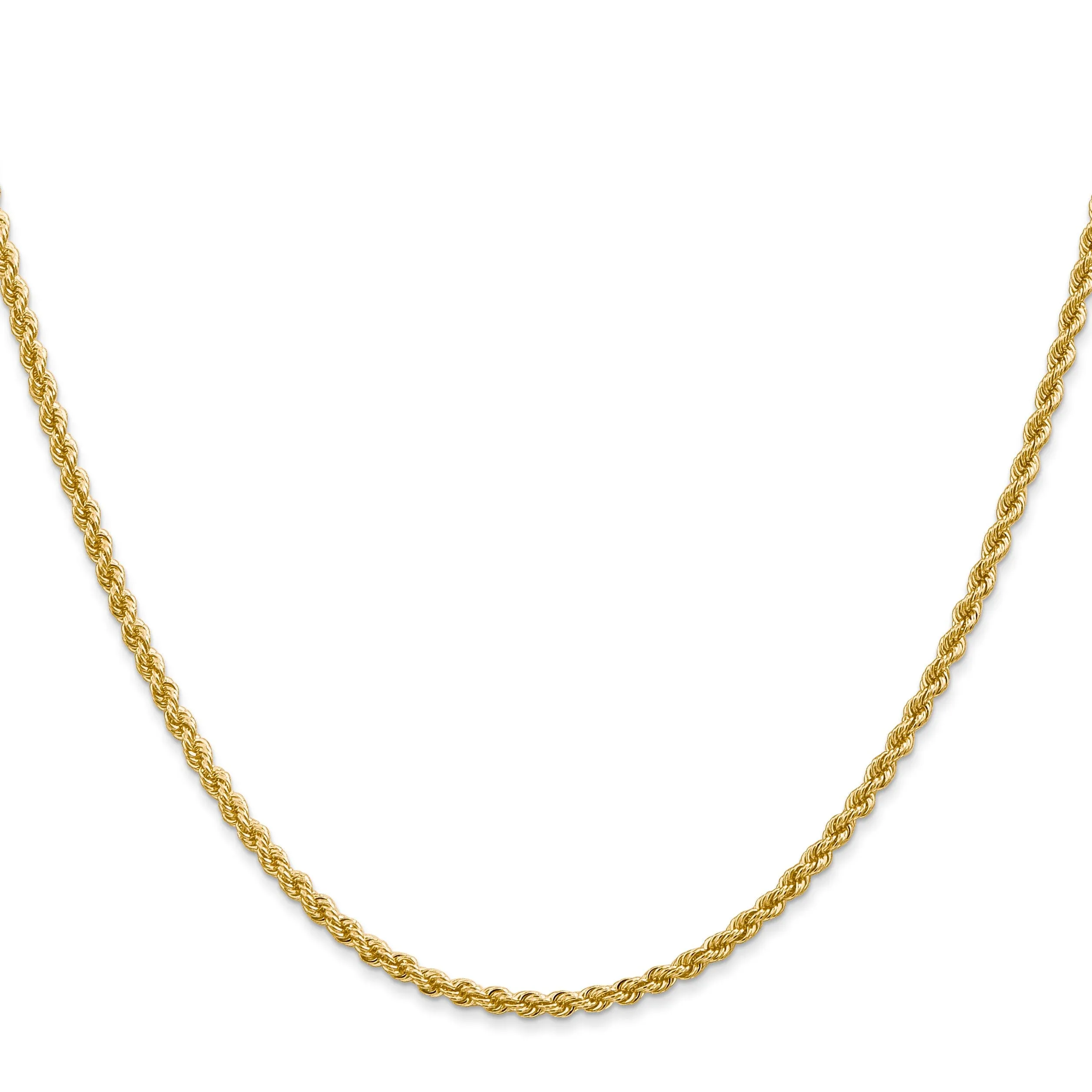 14k Yellow Gold 2.25mm Regular Rope Chain