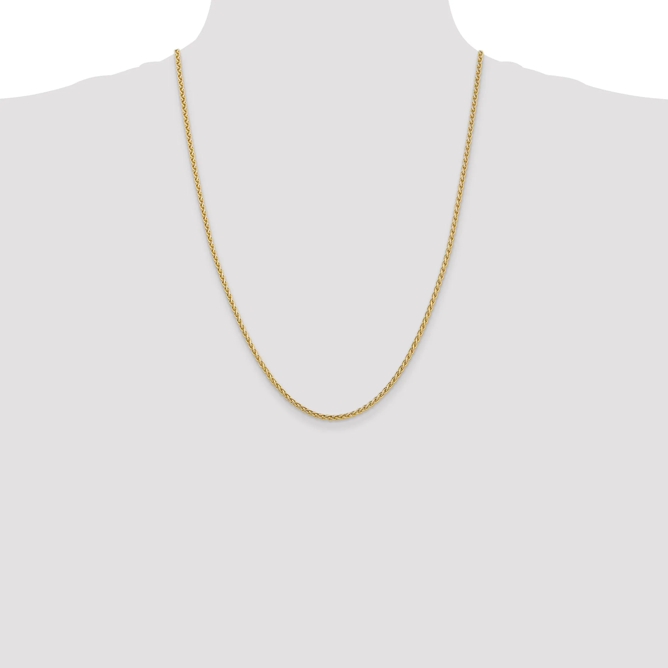14k Yellow Gold 2.80mm Solid Polish Spiga Chain