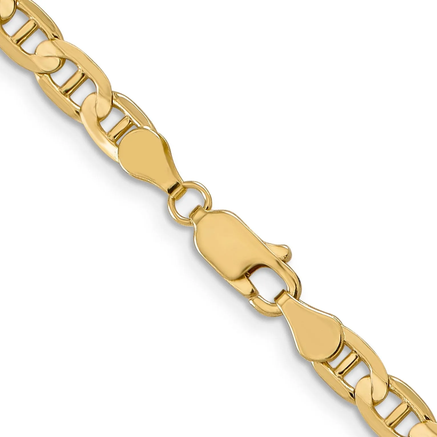 14k Yellow Gold 4.5mm Concave Anchor Chain