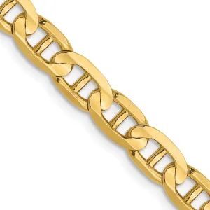 14k Yellow Gold 4.5mm Concave Anchor Chain