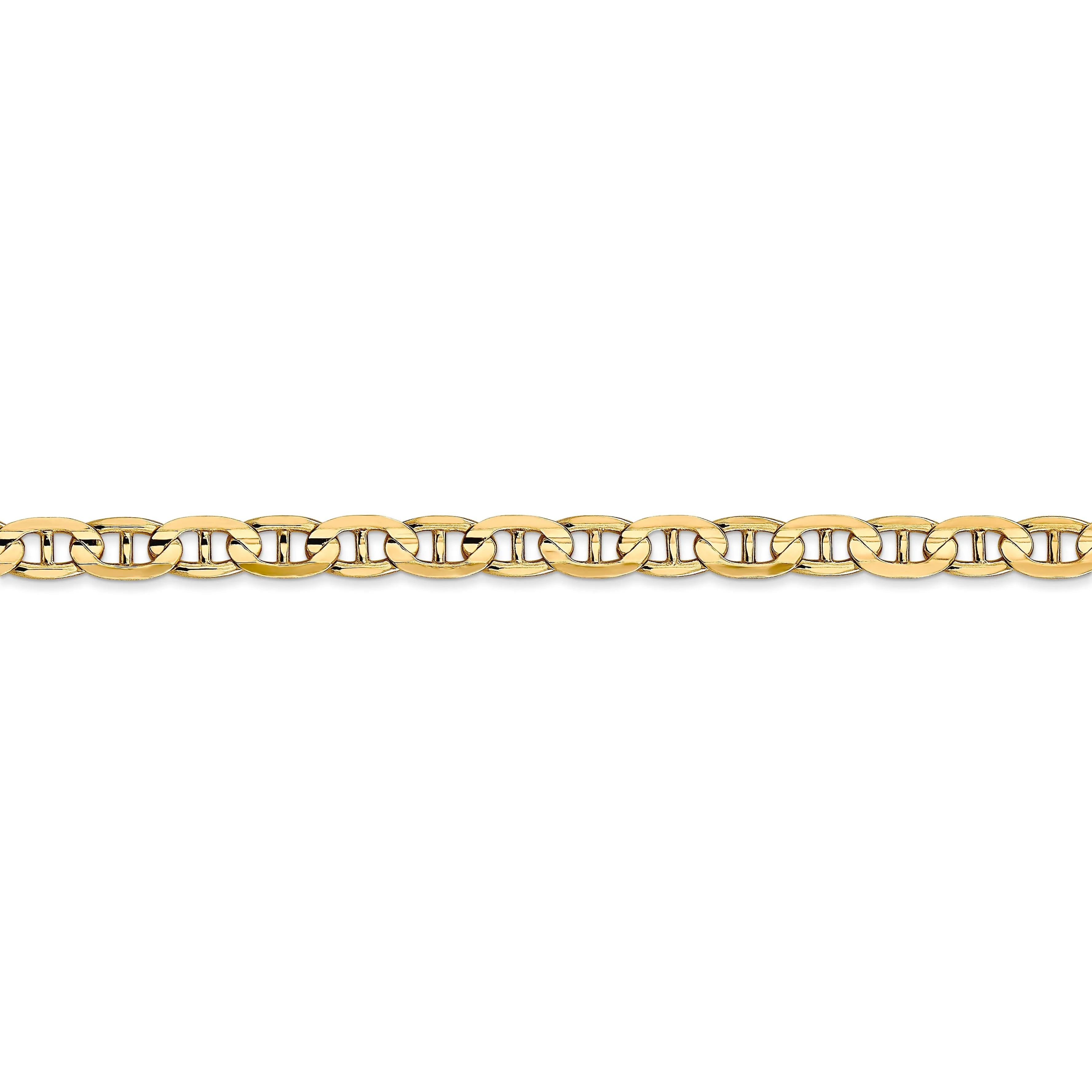 14k Yellow Gold 4.5mm Concave Anchor Chain