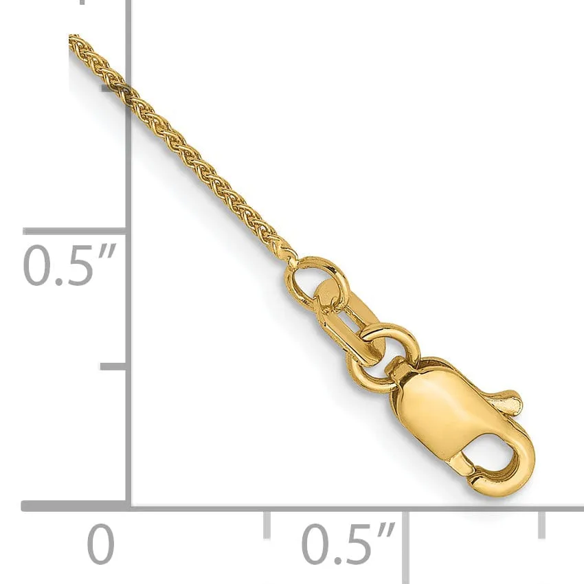 14k Yellow Gold .8mm Baby Wheat Chain