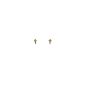 14k Yellow Gold Cross Stud Earrings