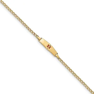 14K Yellow Gold Cuban Childrens ID Bracelet
