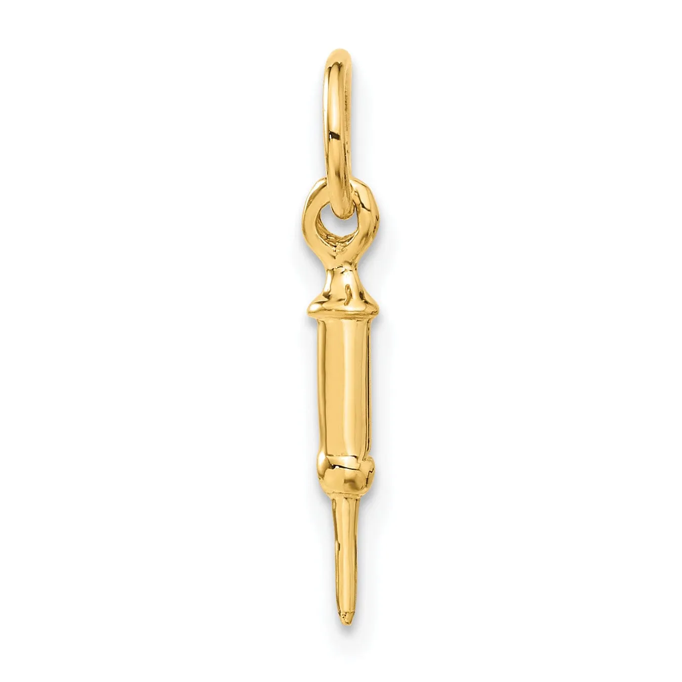 14k Yellow Gold Doctors Syringe Charm Pendant