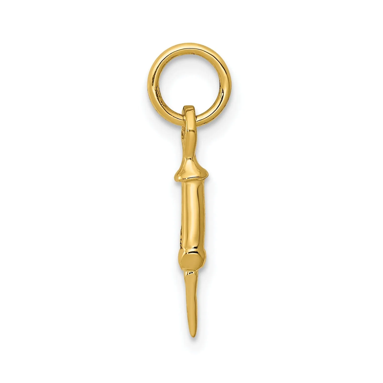 14k Yellow Gold Doctors Syringe Charm Pendant