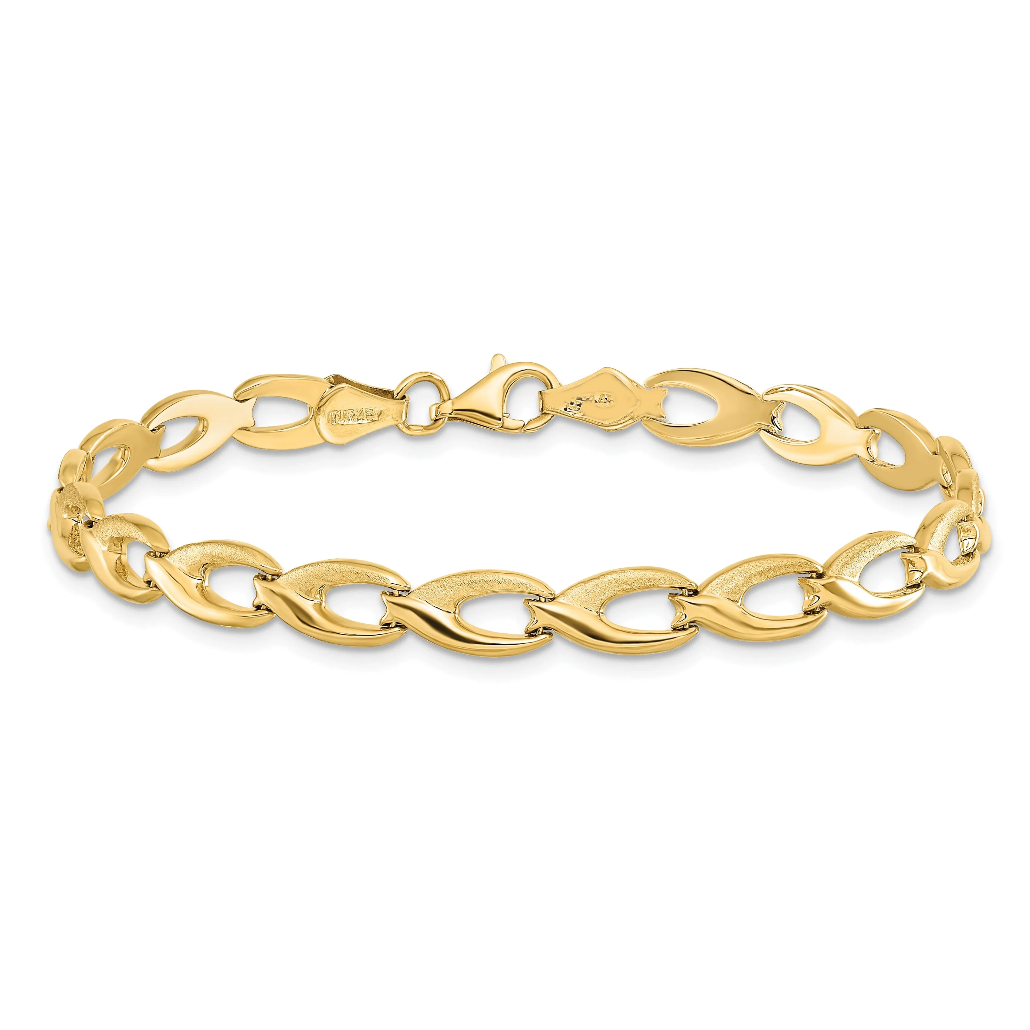 14k Yellow Gold Fancy Link Bracelet