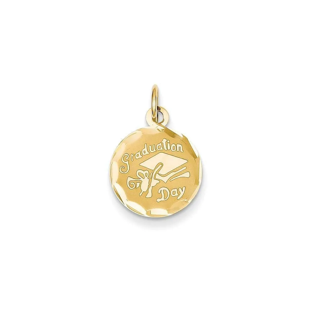 14k Yellow Gold Graduation Cap Charm