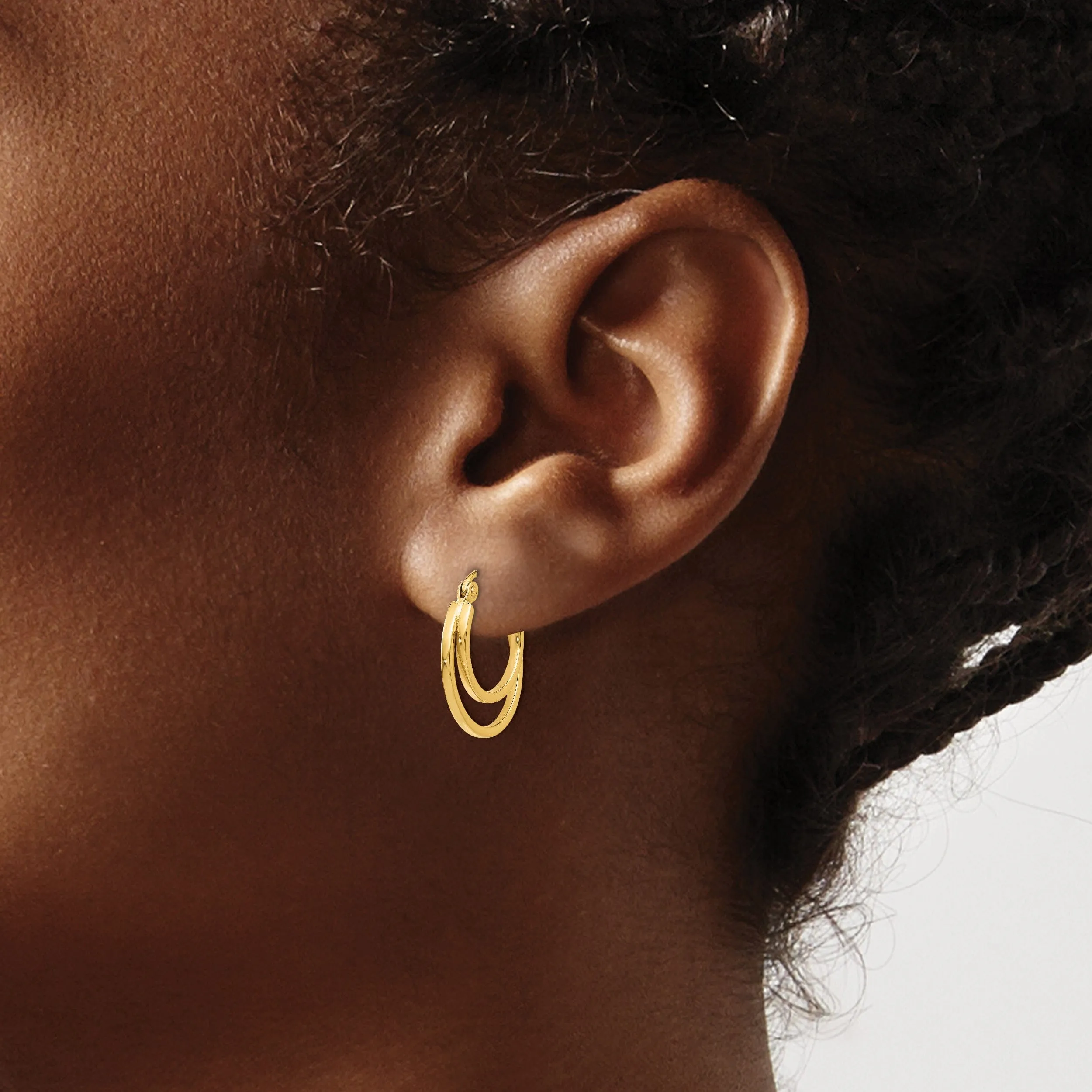 14k Yellow Gold Hinged Hoop Earrings