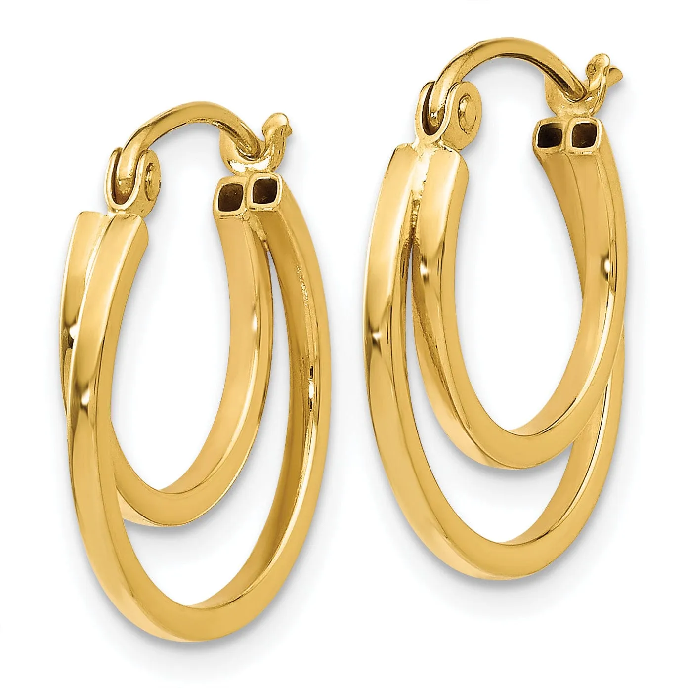 14k Yellow Gold Hinged Hoop Earrings