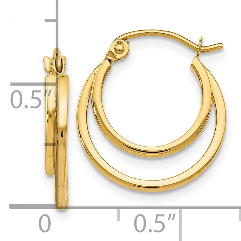 14k Yellow Gold Hinged Hoop Earrings