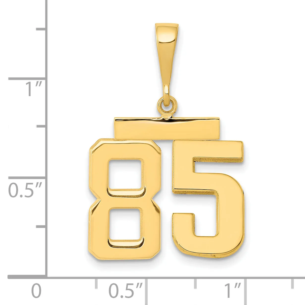 14k Yellow Gold Medium Polished Number 85 Charm