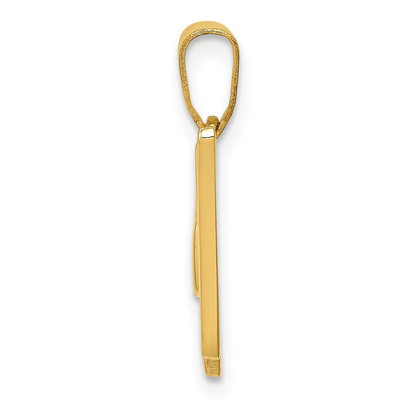 14K Yellow Gold Medium Size Script Design Letter W Initial Pendant