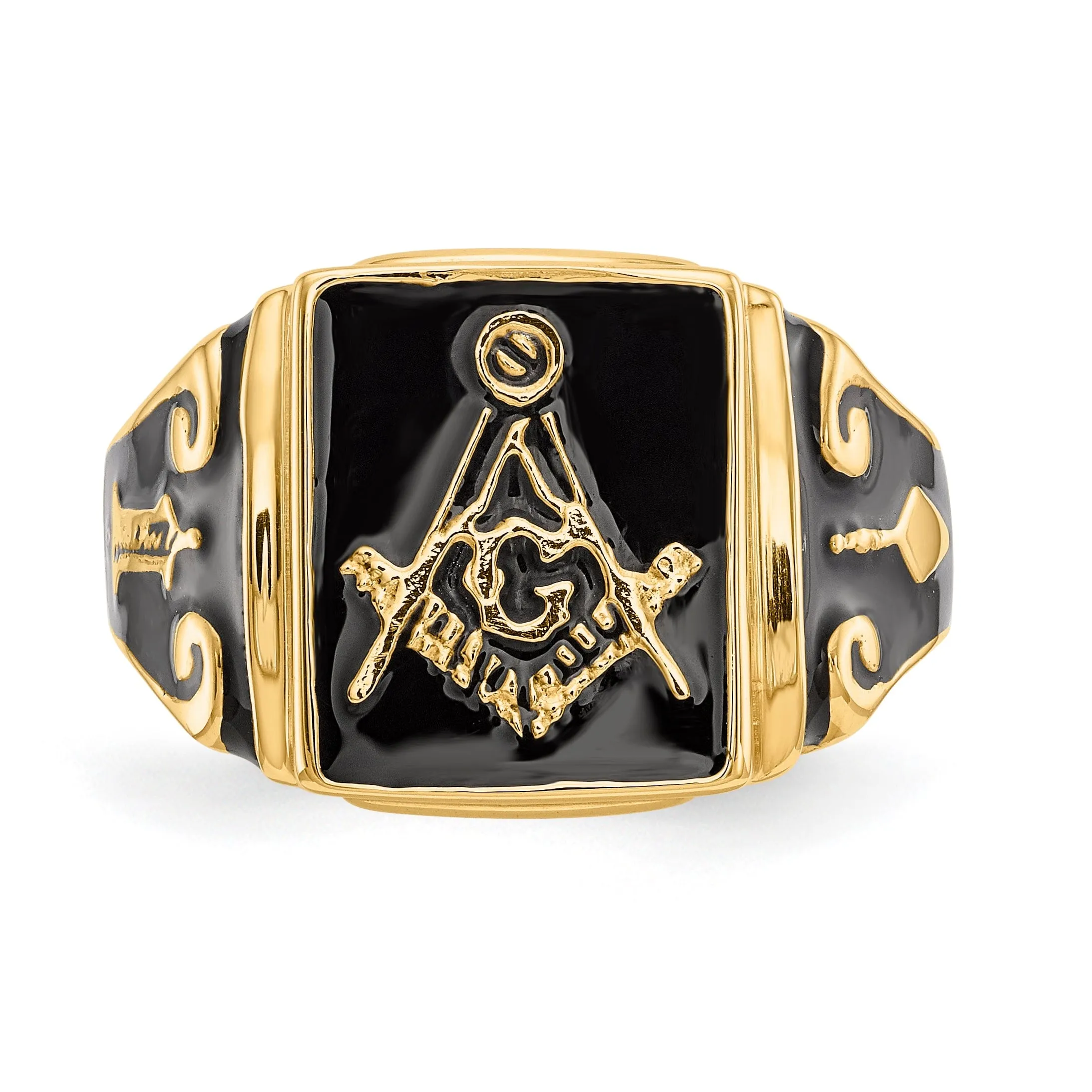14k Yellow Gold Men's Masonic Ring