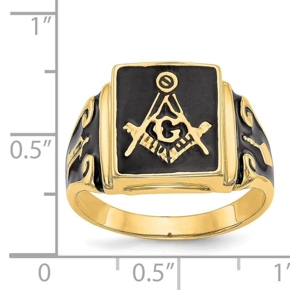 14k Yellow Gold Men's Masonic Ring