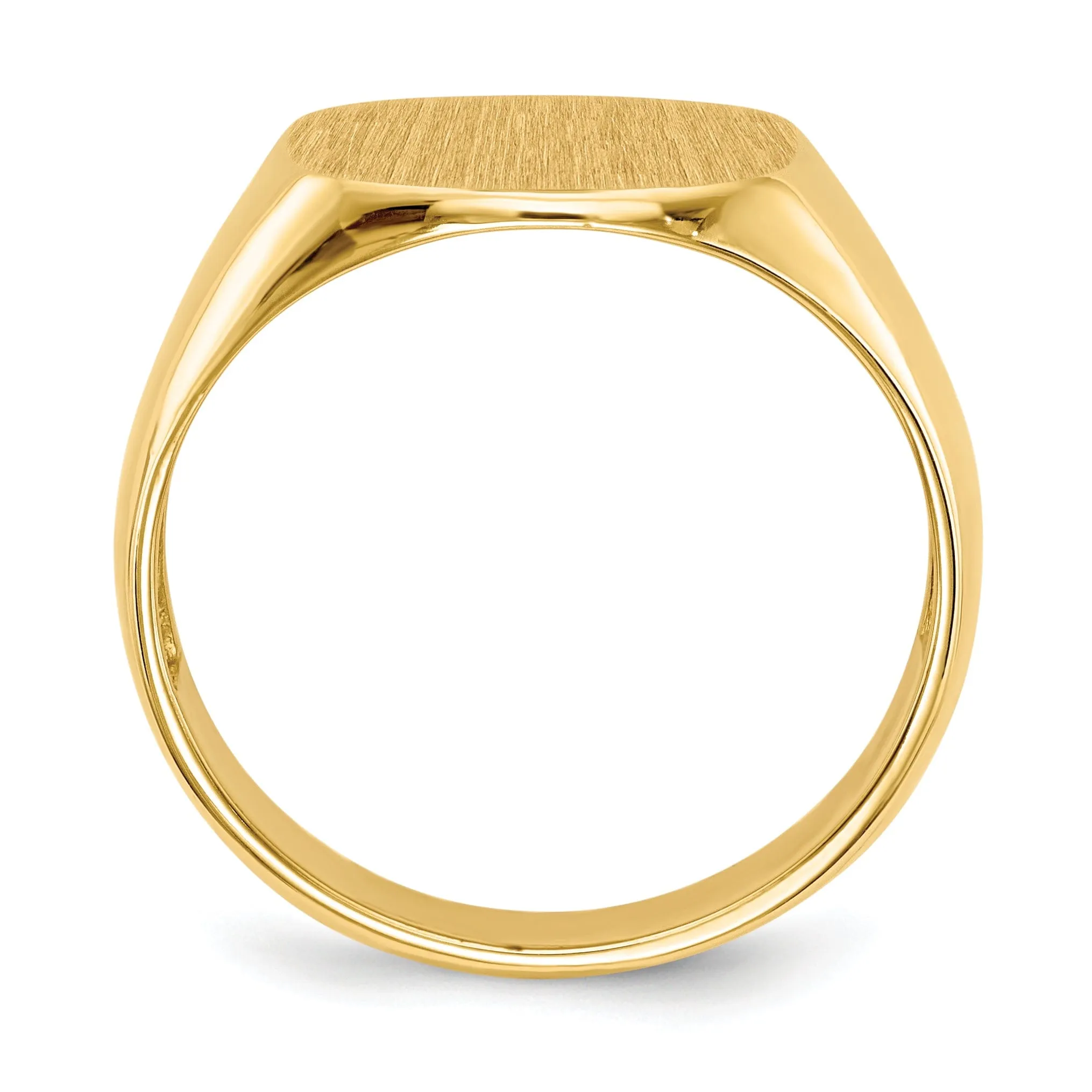 14k Yellow Gold Men's Open Back Signet Ring