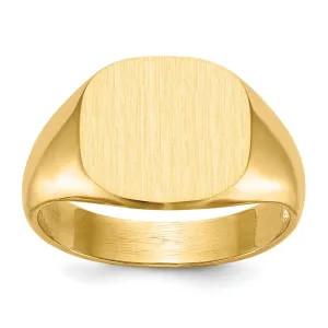 14k Yellow Gold Men's Open Back Signet Ring