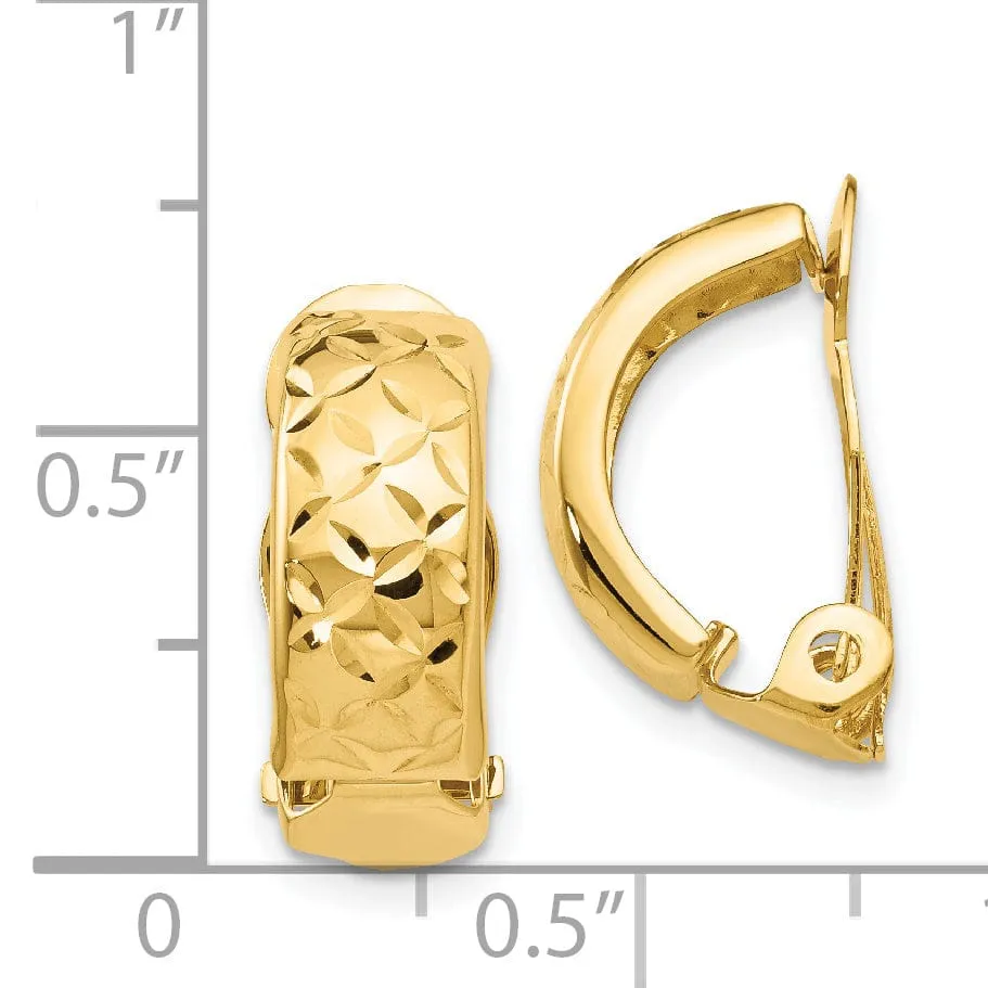 14k Yellow Gold Non-Pierced Earrings