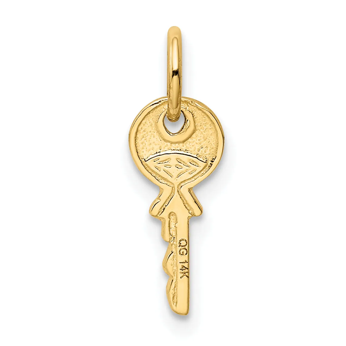 14k Yellow Gold Polished 3-D Rounded Top Key Charm