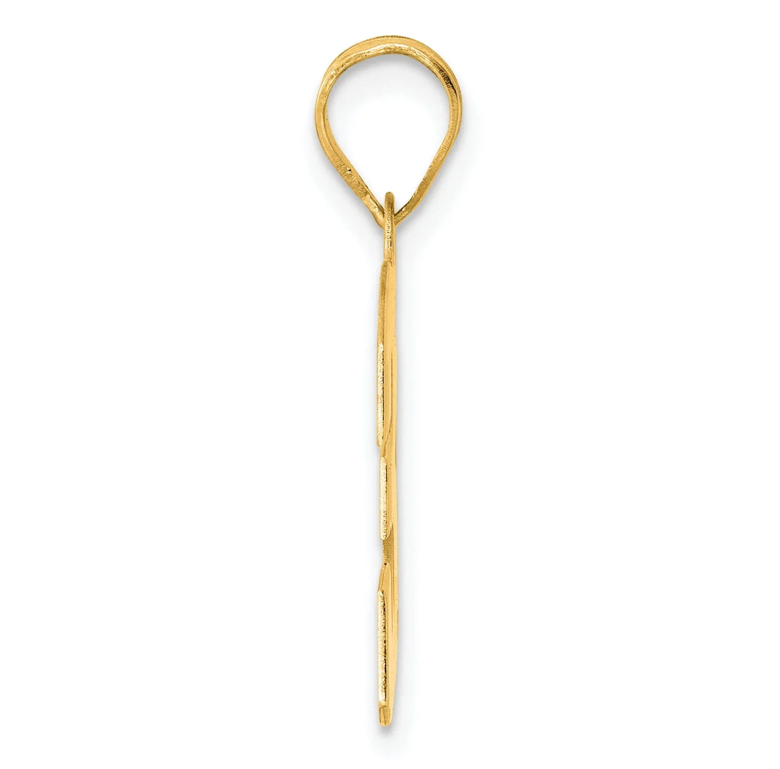 14k Yellow Gold Polished Finish Block Script Design Number 39 Charm Pendant